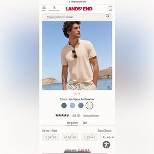 Men’s Lands End Johnny Collar